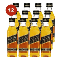 Imagem da oferta Kit 12 Whisky Black Label 12 Anos Miniatura Petaca 50 Ml