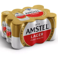 Imagem da oferta 4 Pack (48 unid)Cerveja Lager Puro Malte Lata 269ml 12 Unidades Amstel