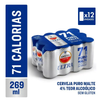 Imagem da oferta Cerveja Amstel Puro Malte lata 269ml 12 u