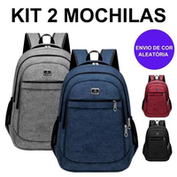 Imagem da oferta Kit 2 Mochilas Bolsa Mala Reforçada Notebook Impermeável Coreana - Cor Aleatória