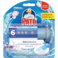 Imagem da oferta Pato Desodorizador Gel Adesivo Marine Limpeza Banheiro Vaso Sanitário Limpo e Perfumado Com Aplicador 6 Discos