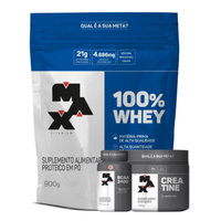 Imagem da oferta Kit 100% Whey Refil + Creatina + bcaa Max Titanium - Suplementos : Comprar suplementos é na Max Titanium