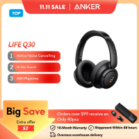 Imagem da oferta Soundcore by Anker Life Q30 Fones de ouvido híbridos com cancelamento de ruído ativo