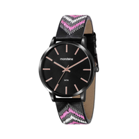 Imagem da oferta Relógio Feminino Boho Pulseira Bordada Preta