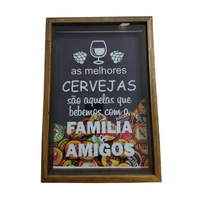 Imagem da oferta Quadro Porta Tampinhas Decorativo Cerveja Não Quebra