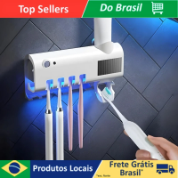 Imagem da oferta Suporte Dispenser Aplicador Pasta Escova de Dentes Esterilizador Com Luz UV Antibacteriano Automático Banheiro