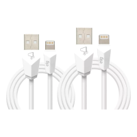 Imagem da oferta Kit 2 Cabos Para Recarga Branco Para iPhone 1m + 2m - ELG