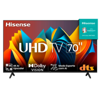 Imagem da oferta Smart TV 70" Hisense Ultra HD 4K DLED A6K com Sleep Timer entrada HDMI e Wi-Fi - 70A51HSV