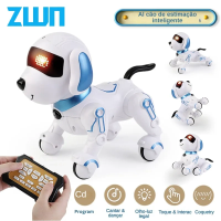 Imagem da oferta ZWN-RC Robot Electronic Stunt Dog Toys Comando de Voz Programável Touch-Sense com Música Canção Pr