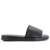 Imagem da oferta Chinelo Slide Preto Couro Liso