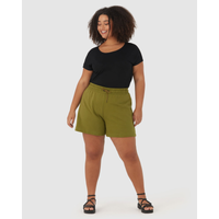 Imagem da oferta Shorts Feminino Plus Size Amplo Em Moletom Flanelado V