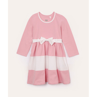 Imagem da oferta Vestido de algodão manga longa infantil com laço rosa