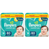 Imagem da oferta Kit 2 Pacotes de Fraldas Pampers Confort Sec M 6 a 10kg - 160 Unidades