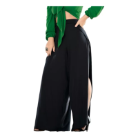 Imagem da oferta Calça Pantalona Envelope Feminina Fendas Laterais Cós Alta