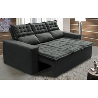 Imagem da oferta Sofá 3 Lugares Retrátil e Reclinável Cama inBox Slim 200m Velusoft Preto