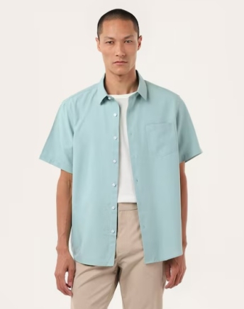 Camisa social masculina regular manga curta