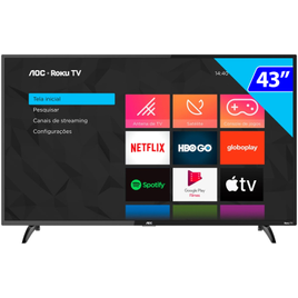 Imagem da oferta Smart TV LED 43" Full HD AOC 43S5195 USB HDMI Wi-FI Roku TV