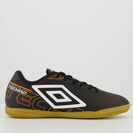 Imagem da oferta Chuteira Umbro Techno Futsal Preta e Laranja