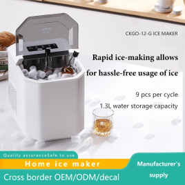 Imagem da oferta Máquina De Gelo Autolimpeza Refrigerador Portátil CKGO 1,3L/60 Cubos De Gelo Faz Gelo Em 10 Minutos
