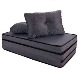 Imagem da oferta Puff Multiuso 3 Em 1 Com Travesseiro Tecido Corino Casal - BF Colchões
