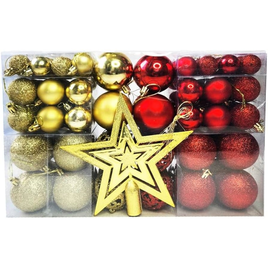 Imagem da oferta Kit C/100 Bolas de Natal Lisas/Foscas/Glitter + Ponteira