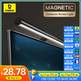 Imagem da oferta Baseus-luz LED magnética suspensa para tela de computador mesa laptop mesa leitura monitor USB nova venda