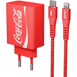 Imagem da oferta Kit Carregador Coca-Cola com cabo saída USB-C para USB-C - PD 20W