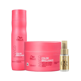 Imagem da oferta Kit Wella Pro Inv Brilliance Shampoo 250ml + Mascara 150ml + Oil Reflection 30ml