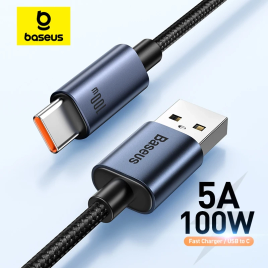 Imagem da oferta Baseus 66W/100W Cabo USB Tipo C para Huawei P50 P40 Pro Honor Super Charge 6A Carregamento Rápido USB C Carregador Cabo