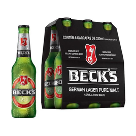 Imagem da oferta Cerveja Becks Bremen Germany Puro Malte 330ml - 6 Unidades