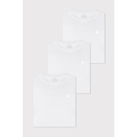 Imagem da oferta Kit 3 Camisetas Masculinas 100% Algodão Polo Wear Branco