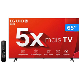 Imagem da oferta Smart TV 65" 4K UHD LCD LG 65UT8050PSA AI Processor Wi-Fi e Bluetooth 3 HDMI 2 USB