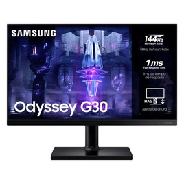 Imagem da oferta Monitor Gamer Samsung Odyssey 24" FHD 144 Hz 1ms com Ajuste de Altura HDMI DP Freesync Preto Série G30