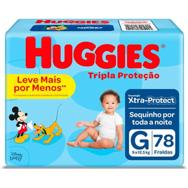 Imagem da oferta Huggies Tripla Proteção - Fralda descartável Tamanho G 78 Fraldas