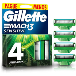 Imagem da oferta Carga Para Aparelho De Barbear Gillette Mach3 Sensitive - 4 Unidades