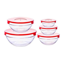 Imagem da oferta Conjunto De Potes Bowl Herméticos Redondos Em Vidro 5 Peças MIXTOU