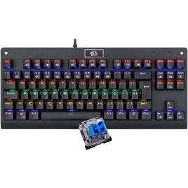 Imagem da oferta Teclado Mecânico Redragon Dark Avenger Preto Iluminação Rainbow Switch Azul K568R