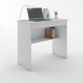 Imagem da oferta Escrivaninha/Mesa de Computador com 1 Gaveta e Prateleira Organizadora para Quarto ou Escritório de Estudo (Branco)
