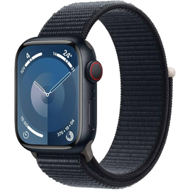 Imagem da oferta Apple Watch Series 9 GPS + Cellular Caixa meia-noite de alumínio 41 mm Pulseira loop esportiva meia-noite