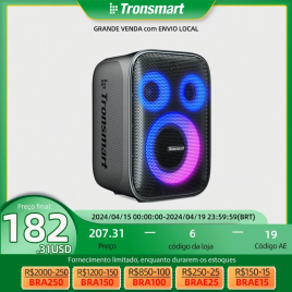 Imagem da oferta Tronsmart-Altifalante para Karaoke Halo 200 com sistema de som de 3 vias microfone com fios incor