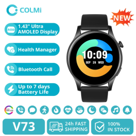 Imagem da oferta Smartwatch COLMI V73 Tela 1.43" AMOLED