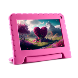 Imagem da oferta Tablet Kid Pad Rosa 4GB RAM + 64GB + Tela 7 pol + Wi-fi + Android 13 Quad Core Multi - NB411