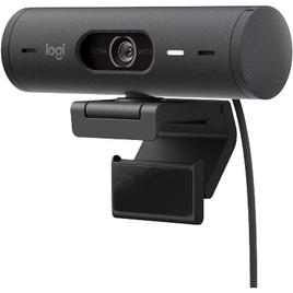 Imagem da oferta Webcam Full HD Logitech Brio 500 com Microfones Duplos com Redução de Ruídos Proteção de Privacidade Correção d