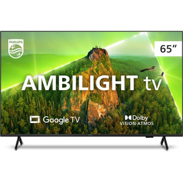 Imagem da oferta Smart TV Philips Ambilight 65" 4K Google TV Comando de Voz Dolby Vision/Atmos Bluetooth - 65PUG7908/79