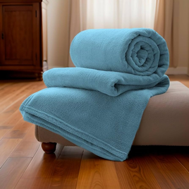 Imagem da oferta Kit 2 Mantas Cobertor Casal Microfibra Fleece Casa Dona (Azul Claro)