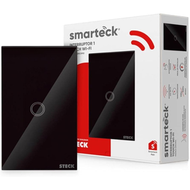 Imagem da oferta Steck Interruptor Inteligente 4X2" Touch Wi-Fi Steck Ambiente Conectado 1 Módulo Bivolt Preto