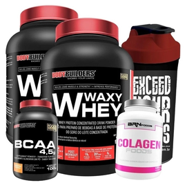 Imagem da oferta Kit 2x Whey Protein 900g + Colágeno + Bcaa + Coqueteleira