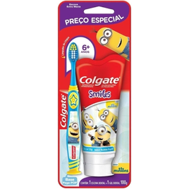 Imagem da oferta Colgate Escova De Dente + Creme Dental Infantil Smiles 2 Unid Escova De Dente + Creme Dental Minions 100Ml
