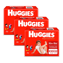 Imagem da oferta Kit de Fraldas Huggies Hiper Supreme Care XXG - 156 Unidades