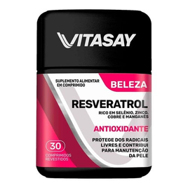 Imagem da oferta Suplemento Alimentar Resveratrol Vitasay Beleza 30 Comprimidos Revestidos